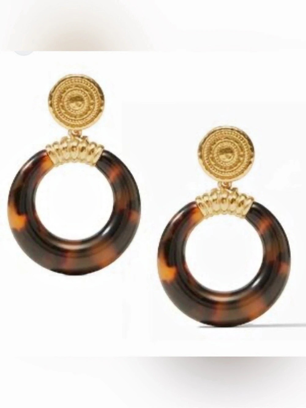NWOT Julie Vos Tortoise Shell Hoop Earring